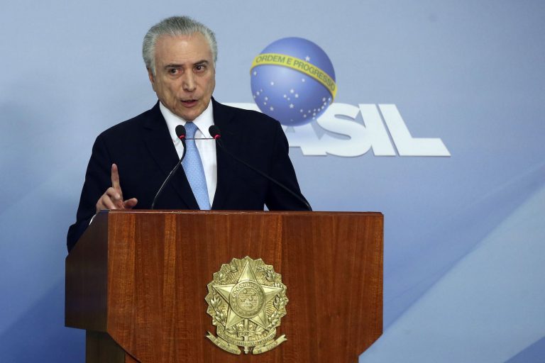 Brazil, Brasilia,President Temer was relieved when the Chamber of Deputies rejected charges against him brought on by Rodrigo Janot,