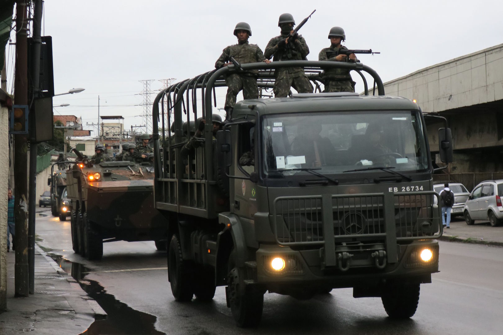 Brazil, Rio de Janeiro,Armed forces troops entered six favela communities in Rio de Janeiro on Thursday,