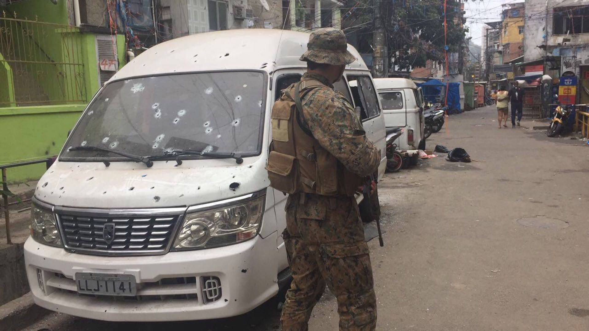 Brazil, Rio de Janeiro,Brazilian Military Police officers entered Rocinha community in the early hours of Monday morning