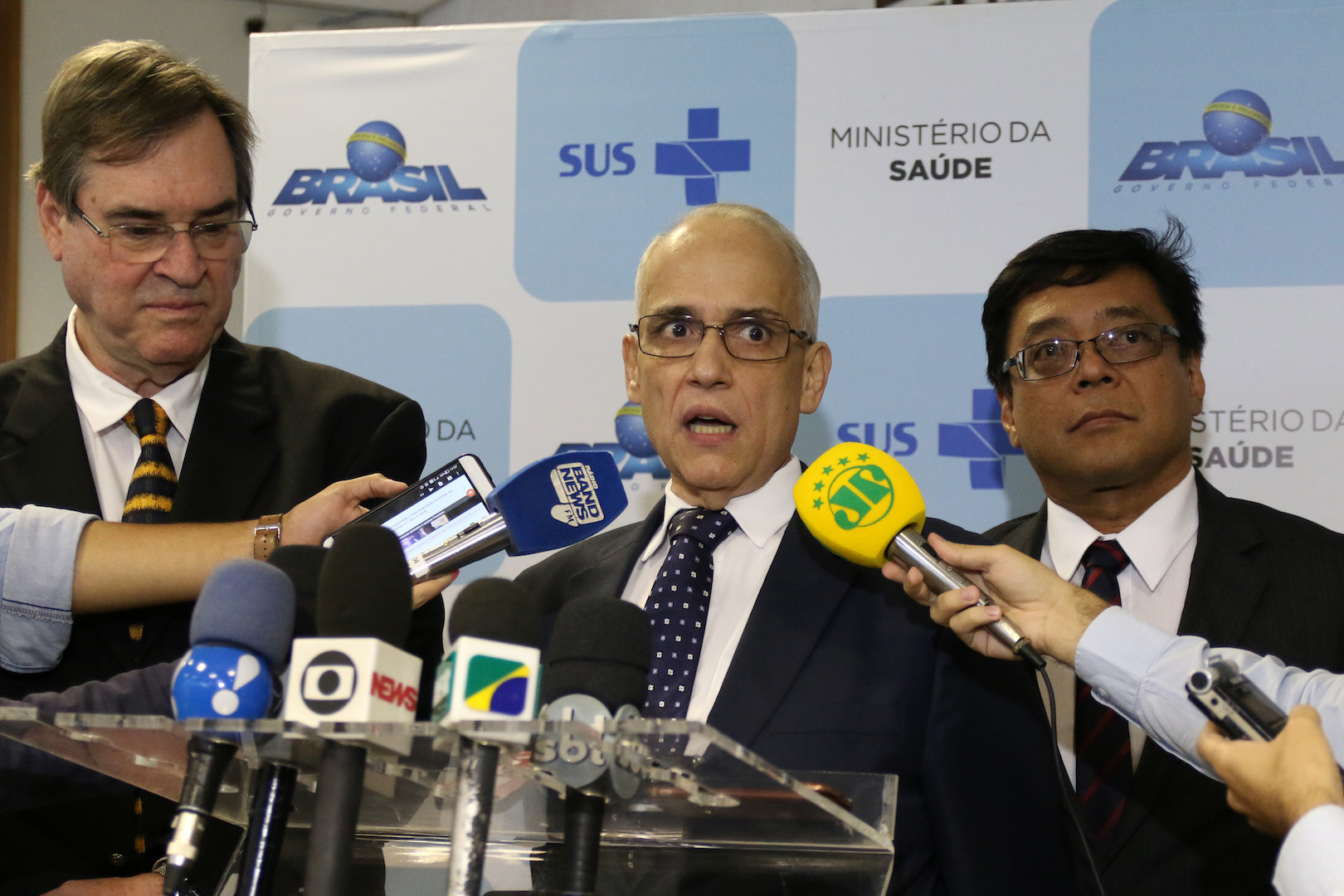 Brazil, Brasilia,Brazilian health officials at Tuesday's press conference on yellow fever vaccination,
