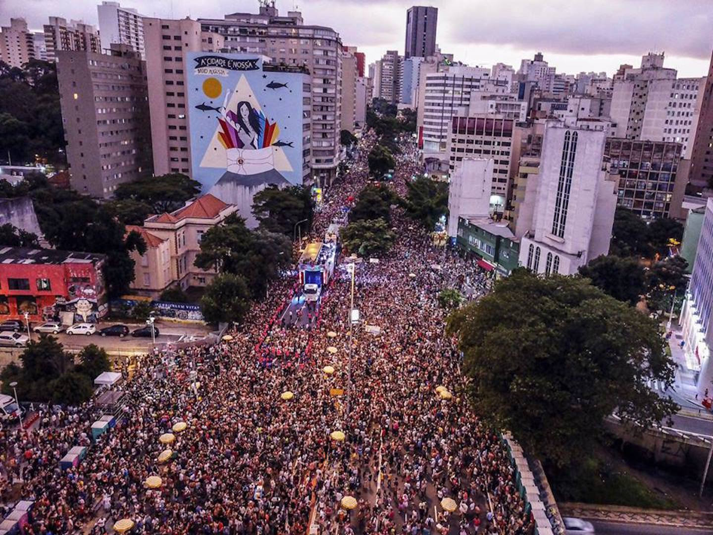 Brazil, São Paulo,More than one million people attended the Academicos do Baixo Augusta bloco parade on Sunday.