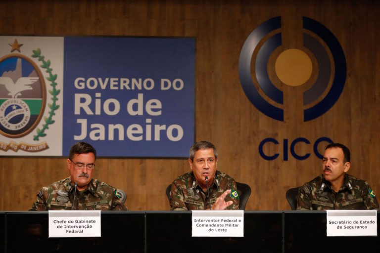 Brazil, Rio de Janeiro,General Braga Netto speaks to reporters about intervention in Rio on Tuesday,