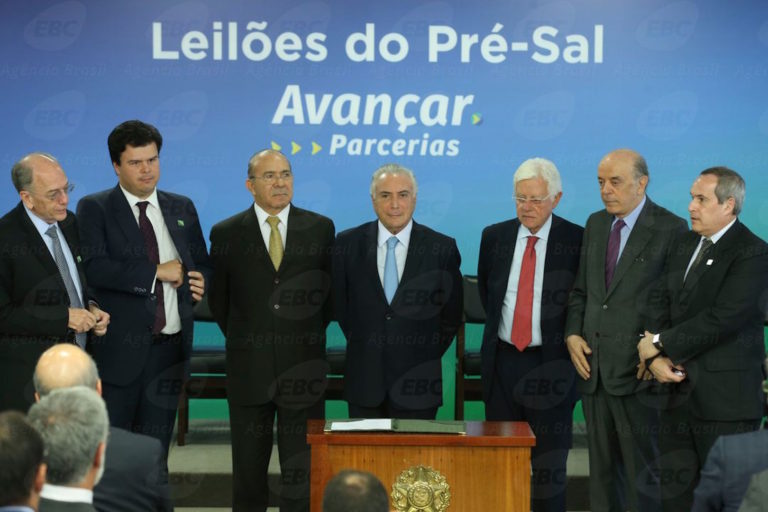 Brazil,President Michel Temer participates in pre-salt concession contract signing ceremony