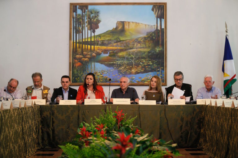 Brazil, Boa Vista,Brazilian President, Michel Temer, meets with officials in Roraima to discuss Venezuelan crisis