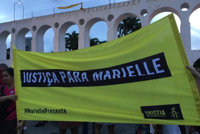 Brazil,Hundreds took to the streets this weekend in several Brazilian cities and across the globe to mark the one month anniversary of Marielle Franco's murder.