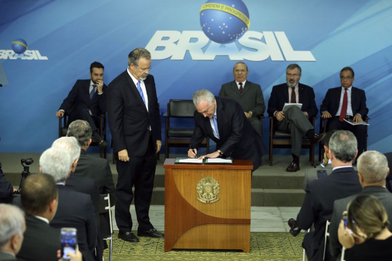 Brazil,President Michel Temer signing the creation of the SUSP - Single Public Security System,