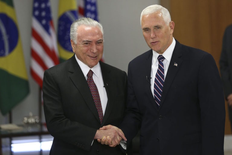 President Temer Meets US VP Pence in Brazil