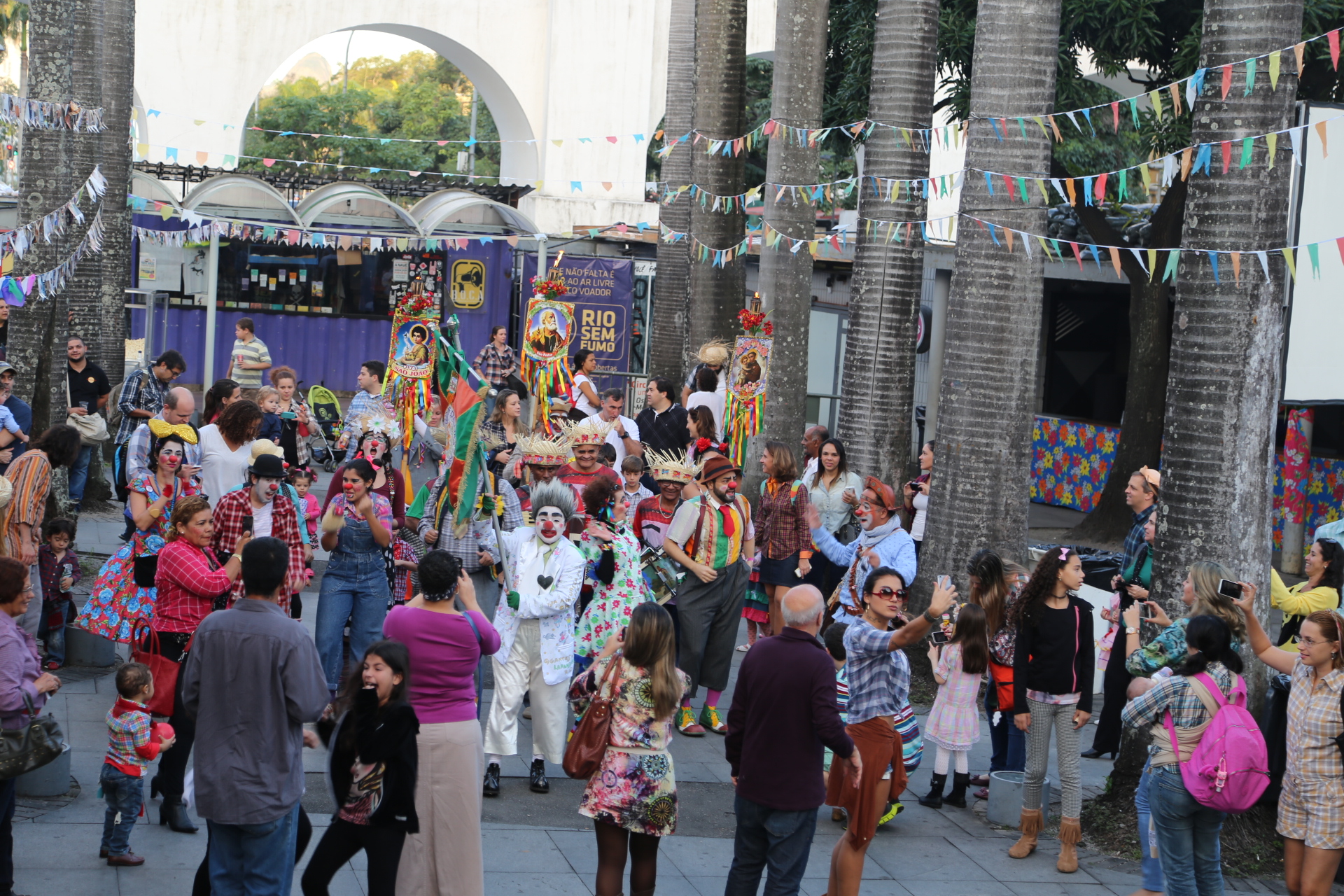 Street festival under the Lapa arches next to the Circo Voador, Rio de Janeiro