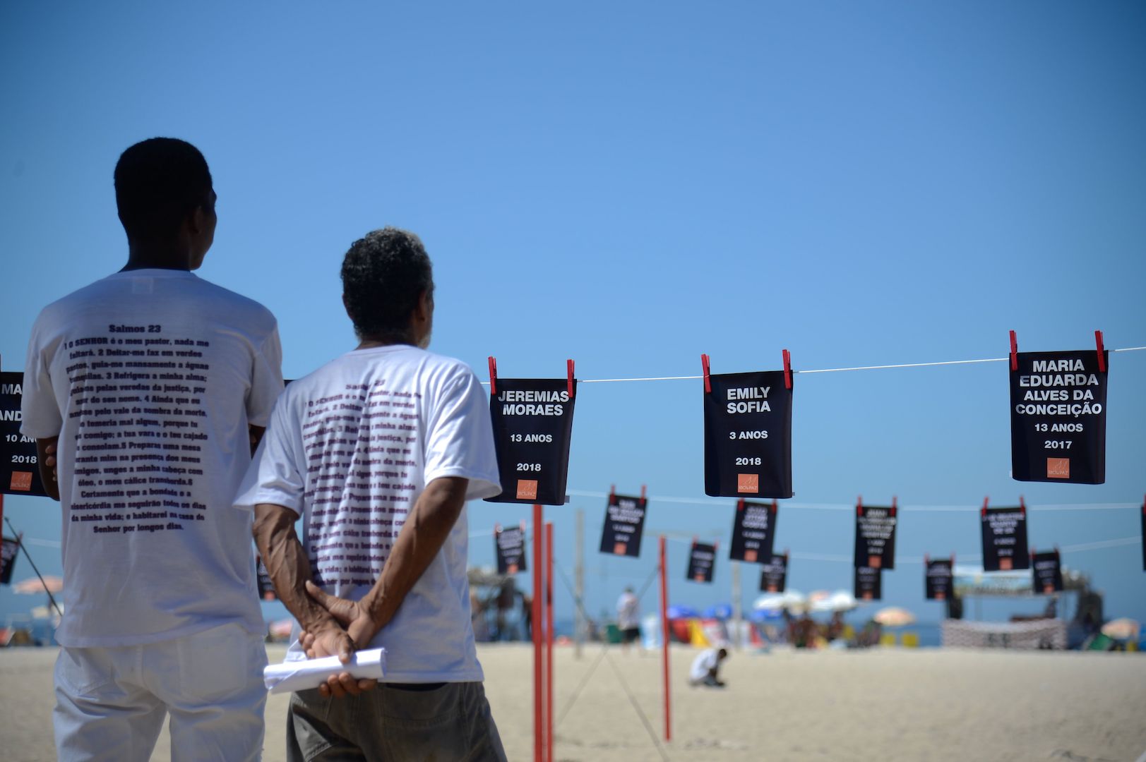 Brazil,Protest earlier this year in Copacabana beach to remember children who were victims of violent deaths in Rio