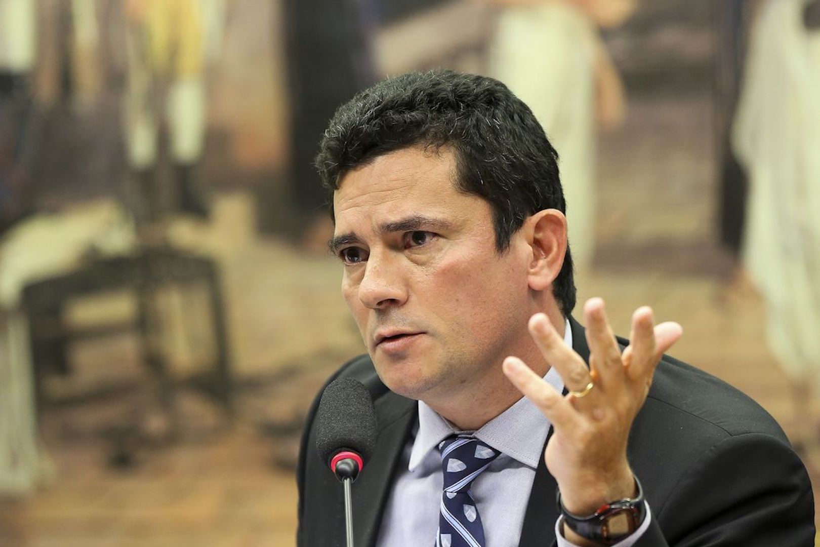 Brazil, Brasilia,During press conference, newly nominated Justice Minister, Sergio Moro, said his focus would be on combating corruption and criminal organizati