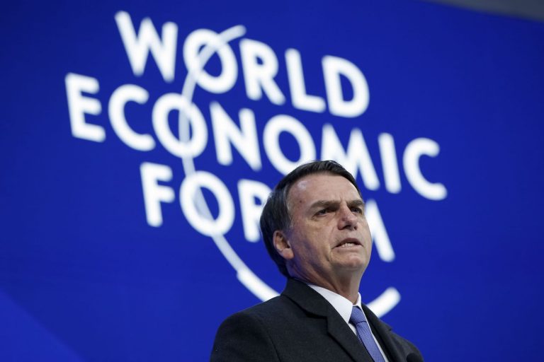 Brazil,President Jair Bolsonaro gives speech at the World Economic Forum in Davos,
