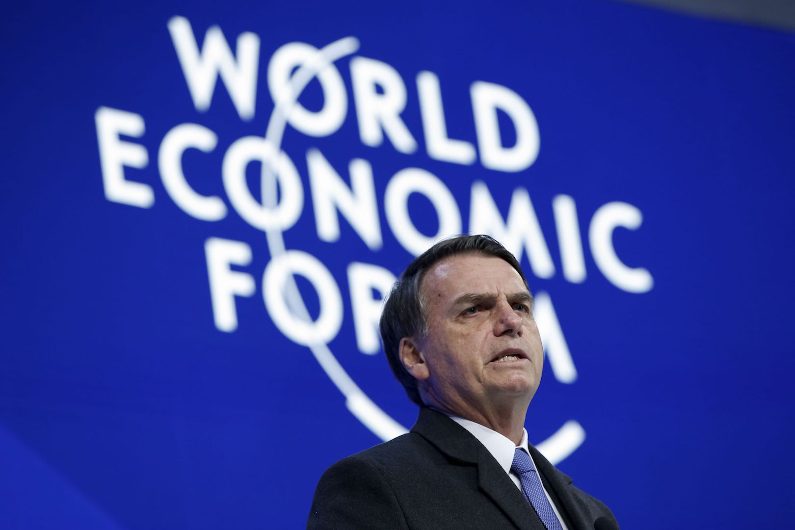 Brazil,President Jair Bolsonaro gives speech at the World Economic Forum in Davos,