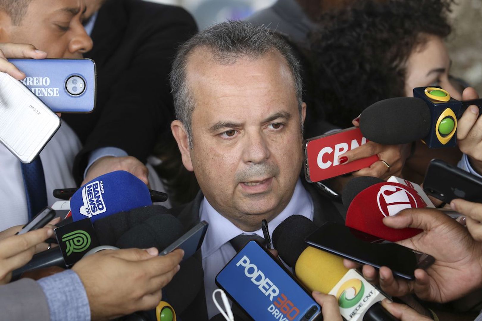 Brazil,Social Security Secretary, Rogerio Pozzebom speaks to journalists about pension reform.