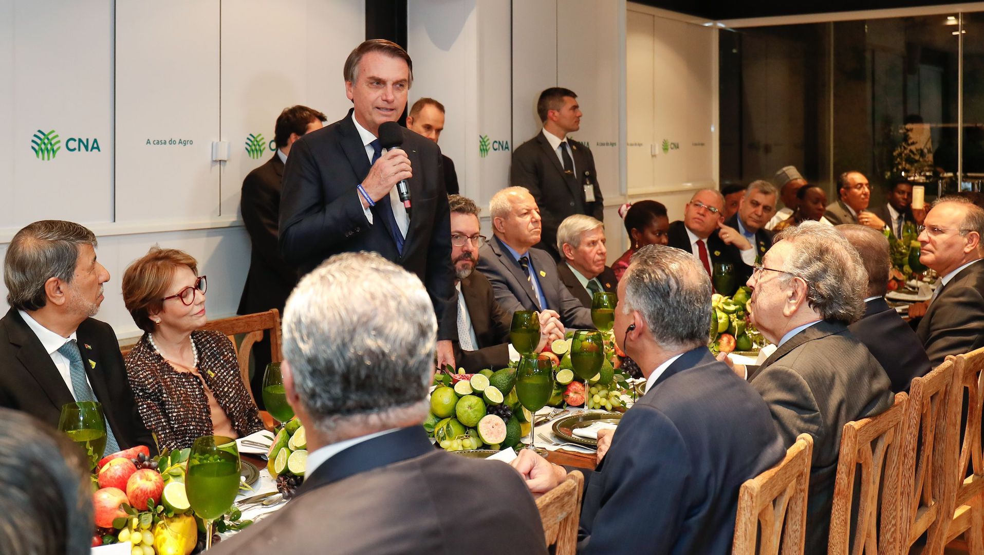 Brazil, Brasilia,President Bolsonaro tries to ease tension between Brazil and Arab nations during a dinner on Wednesday,