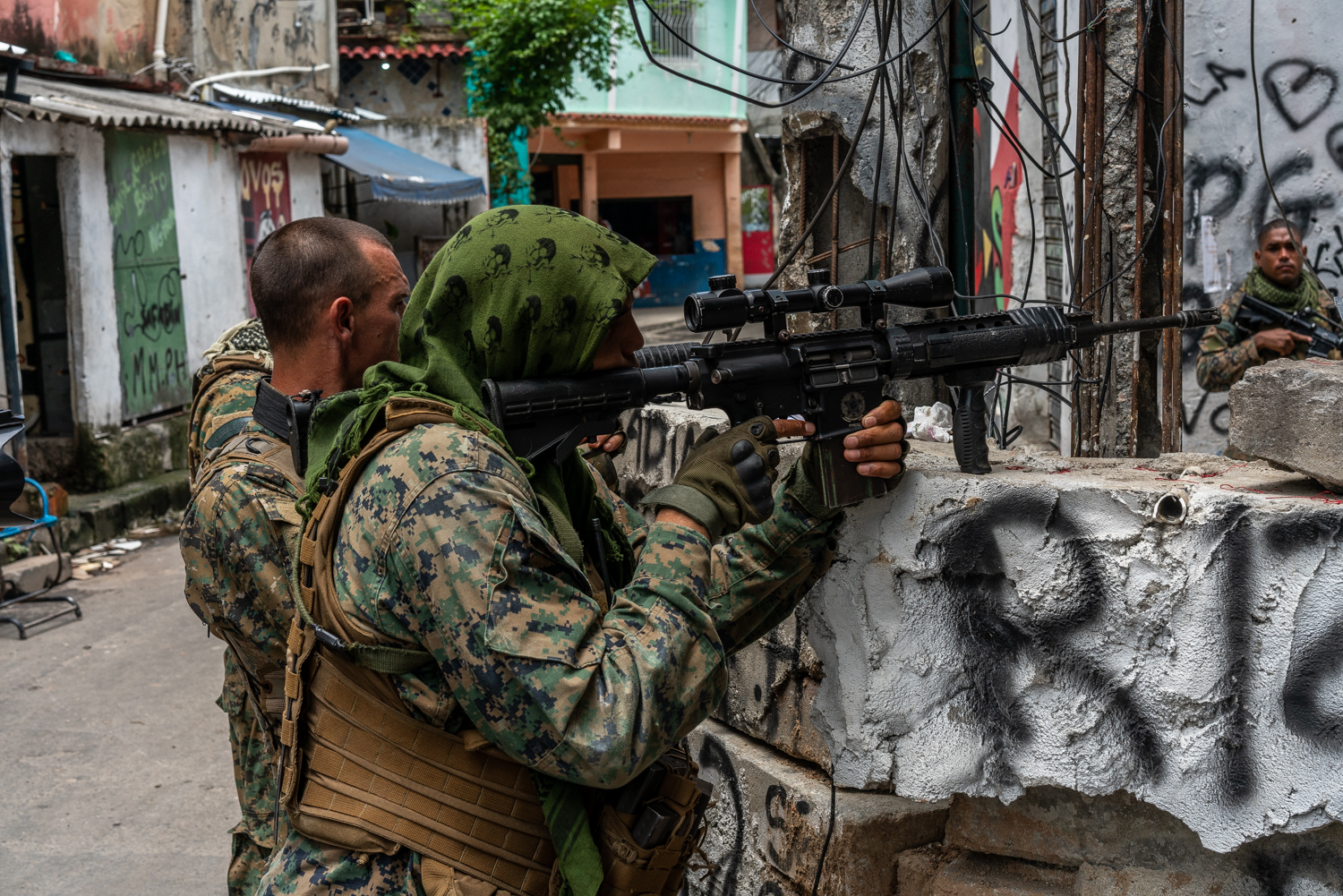 Member's of Rio's BOPE special operations unit conduct an operation against drug traffickers in Penha, the north zone of Rio de Janeiro. (Photo: C.H. Gardiner)
