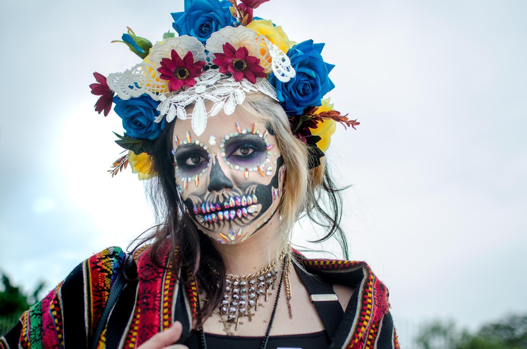 Sao Paulo, Brazil - October 29, 2017: Celebration of Dia de los Muertos (Day of the Dead) brings together the entire Mexican community at the Memorial