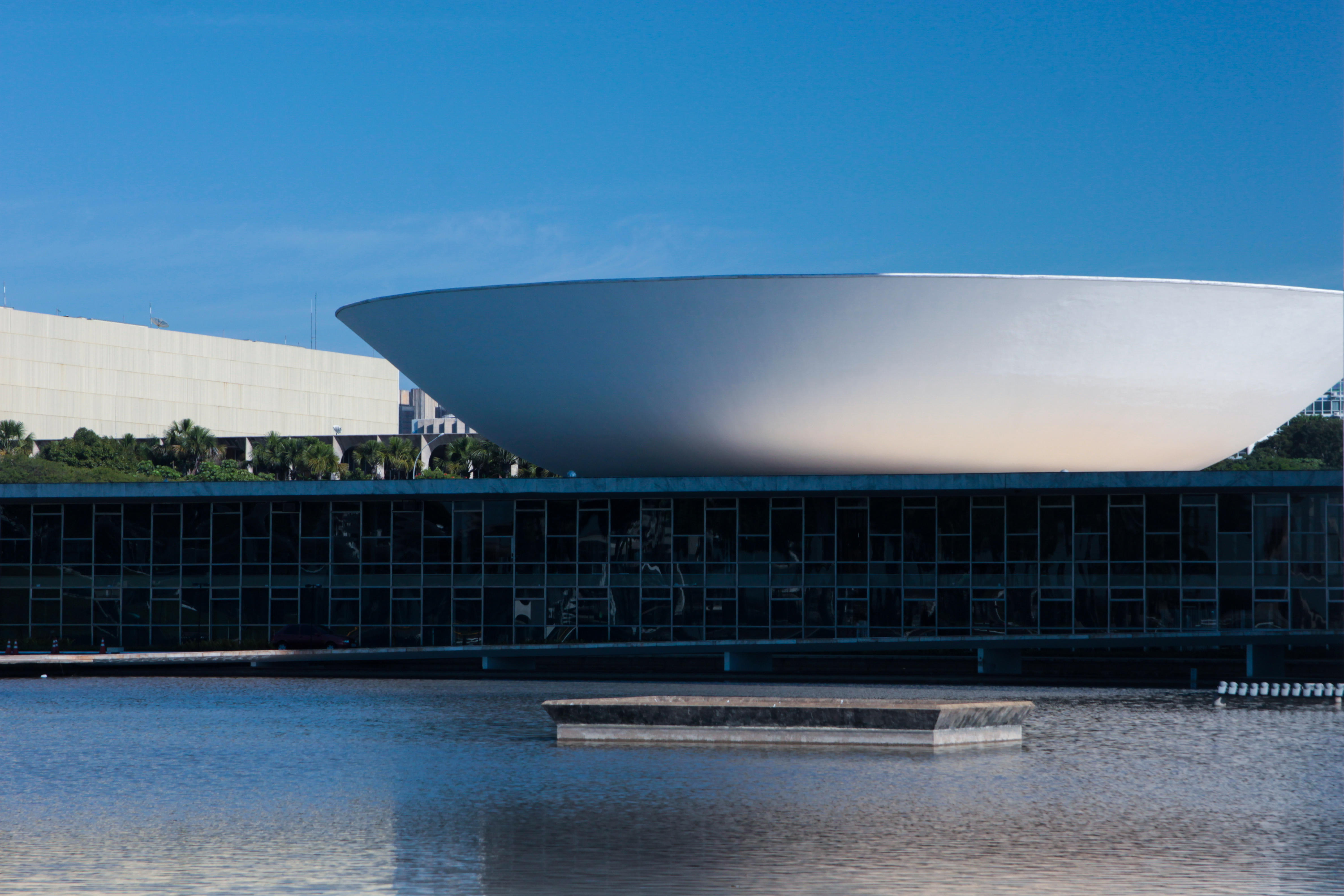 National Congress of Brazil building at Monumental Axis (central avenue in Brasilia's city), Brasilia, DF, Brazil