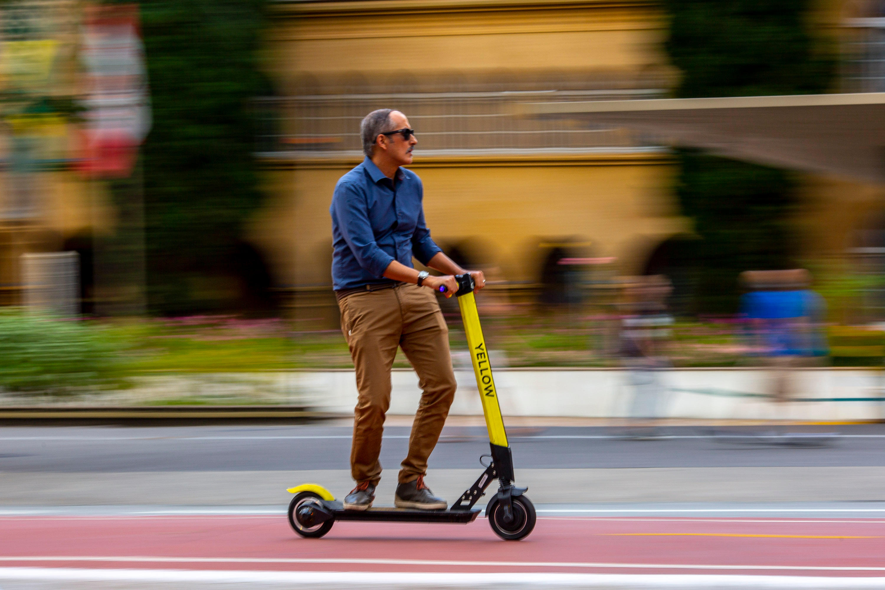 SP - Sao Paulo - 12/04/2019 - Electric Scooters - Movements of users who joined the use of electric scooters in the region of Avenida Paulista, the City of Sao Paulo studies imposing new rules for the use of urban mobility equipment. Photo: Suamy Beydoun