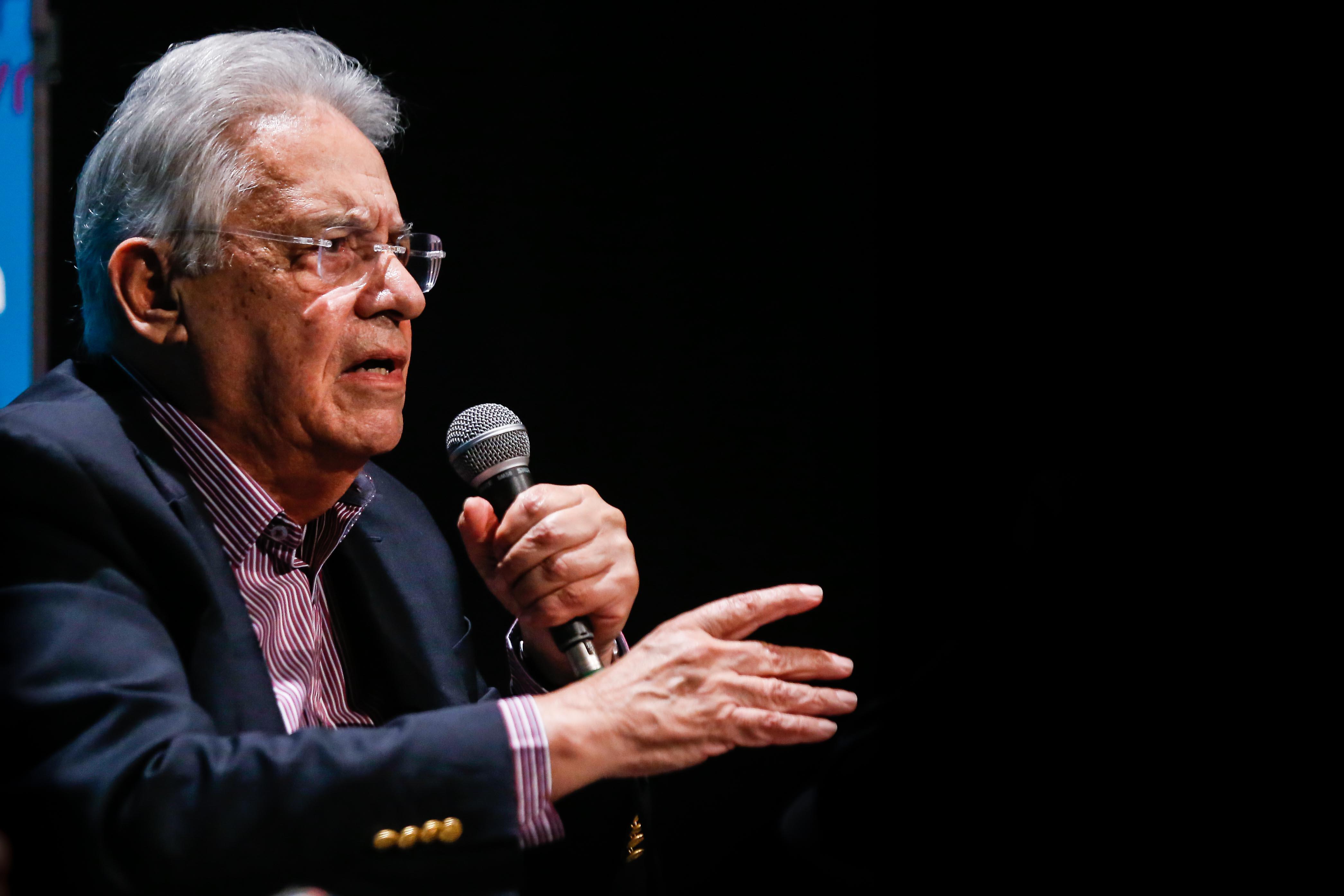 Former President Fernando Henrique Cardoso takes part in a debate with Eliane Cantanhede, a columnist for O Estado de S. Paulo, and Ricardo Gandour, content director of the State Group, before the release of his latest book, "The Poverty Policy -Cronicas