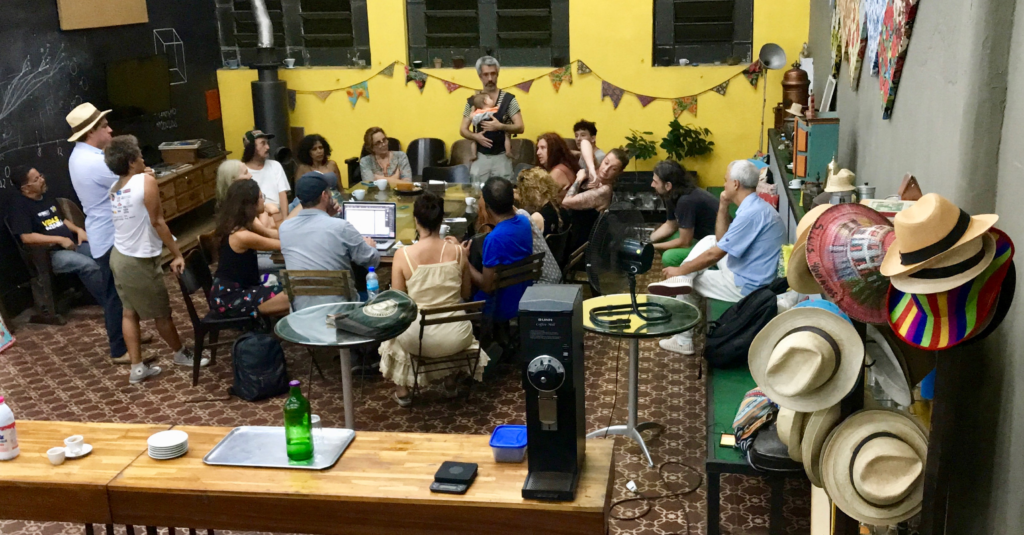 One of the first meetings of the organizers. Photo by Tomi Streiff