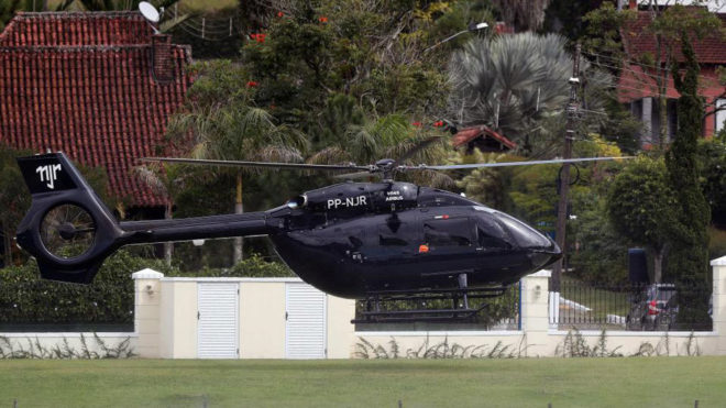 The other day Neymar arrived at Brazil's training ground in style, on his Airbus H-145 helicopter.