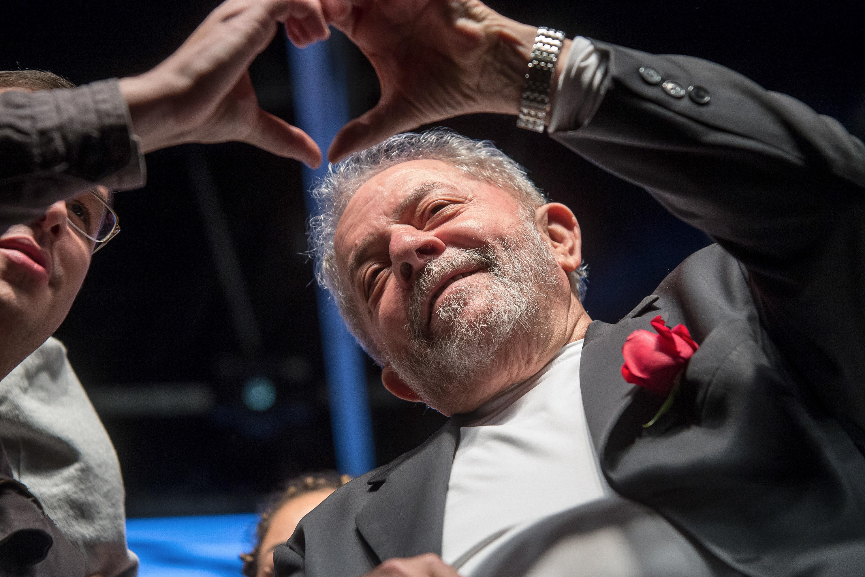 former president Lula attends student event in Sao Paulo