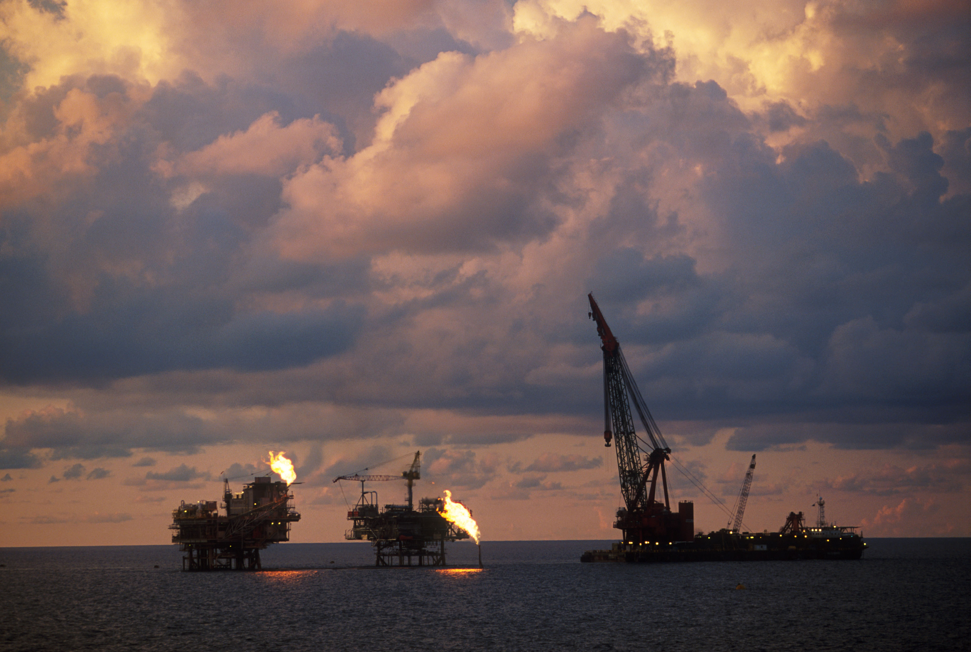 Offshore oil rigs. Indonesia. South China  Seas