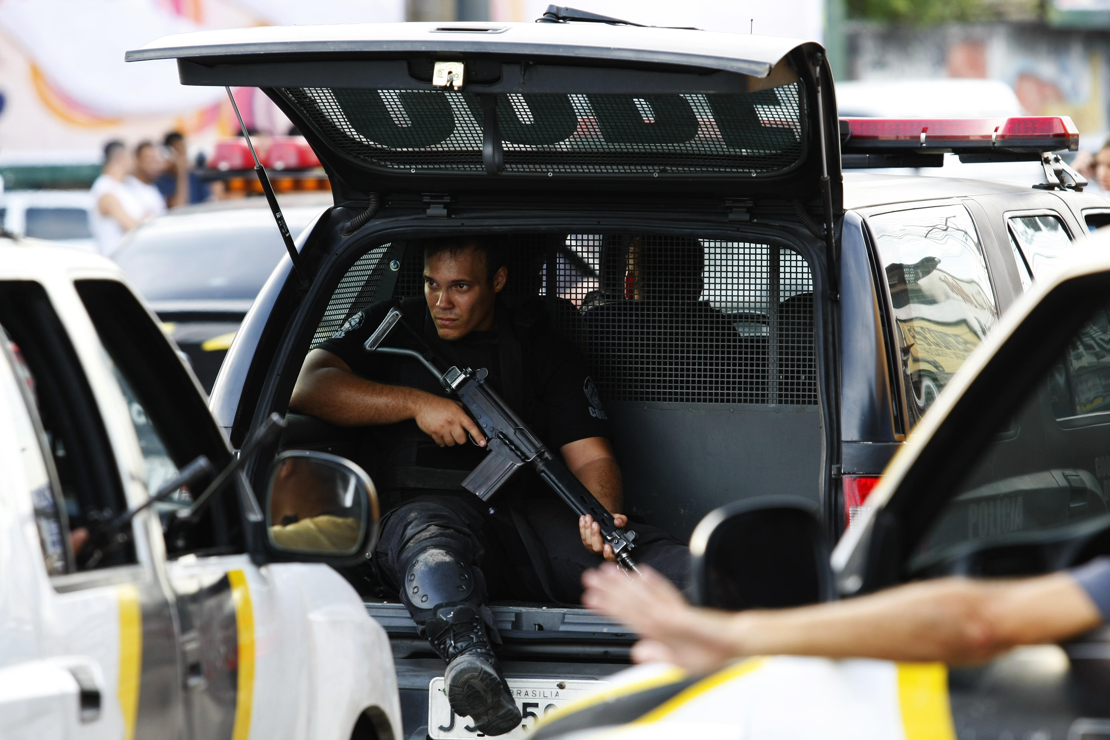 Police operation to combat drug trafficking at Manguinhos favela, Rio de Janeiro, Brazil