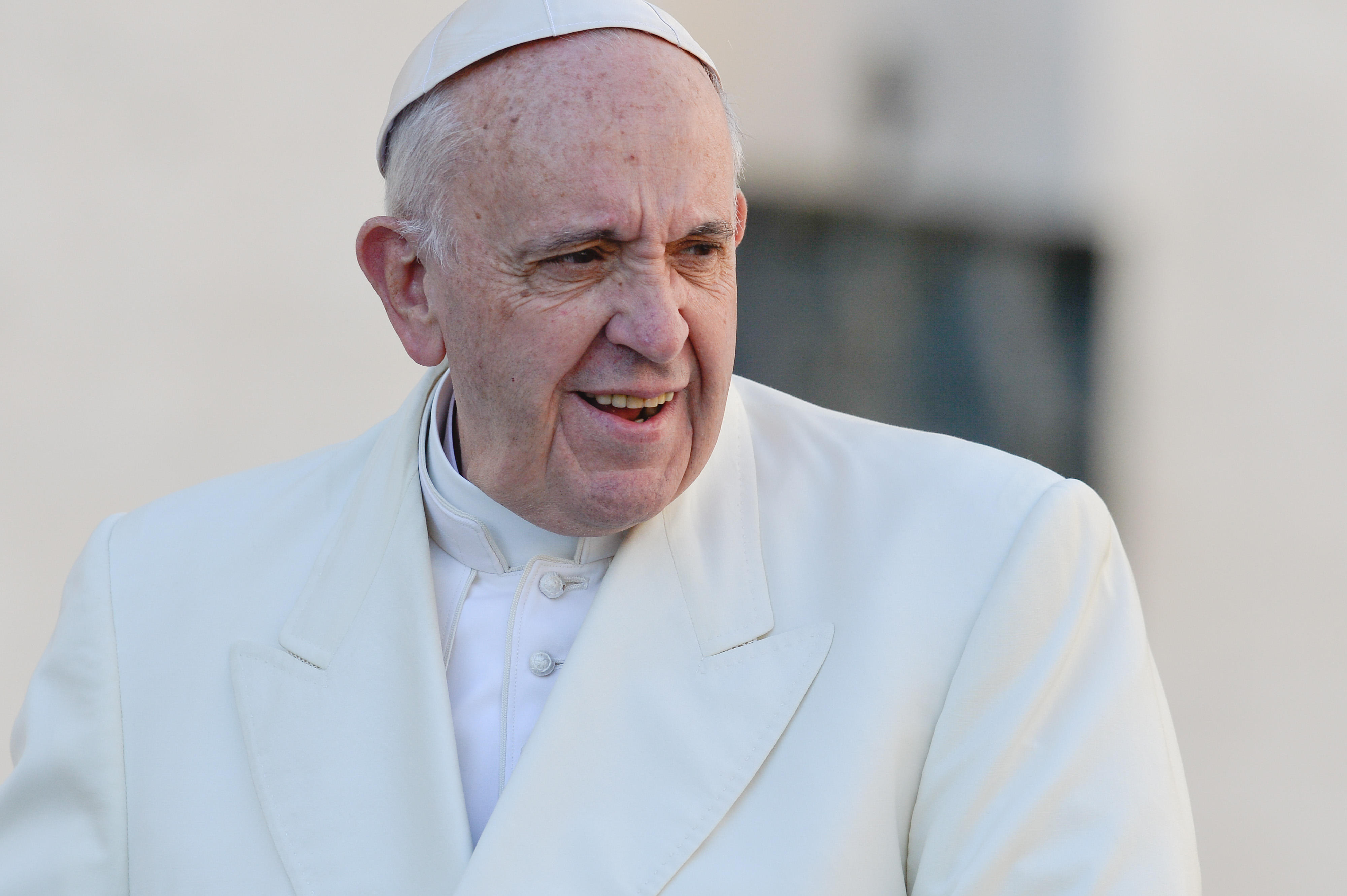 Italie- Rome , March 02,2016  Pope Francis during his weekly general audience Wednesday in St. Peter's Square, at the Vatican on March 02, 2016  Photo : Silvia Lore/imagespic agency