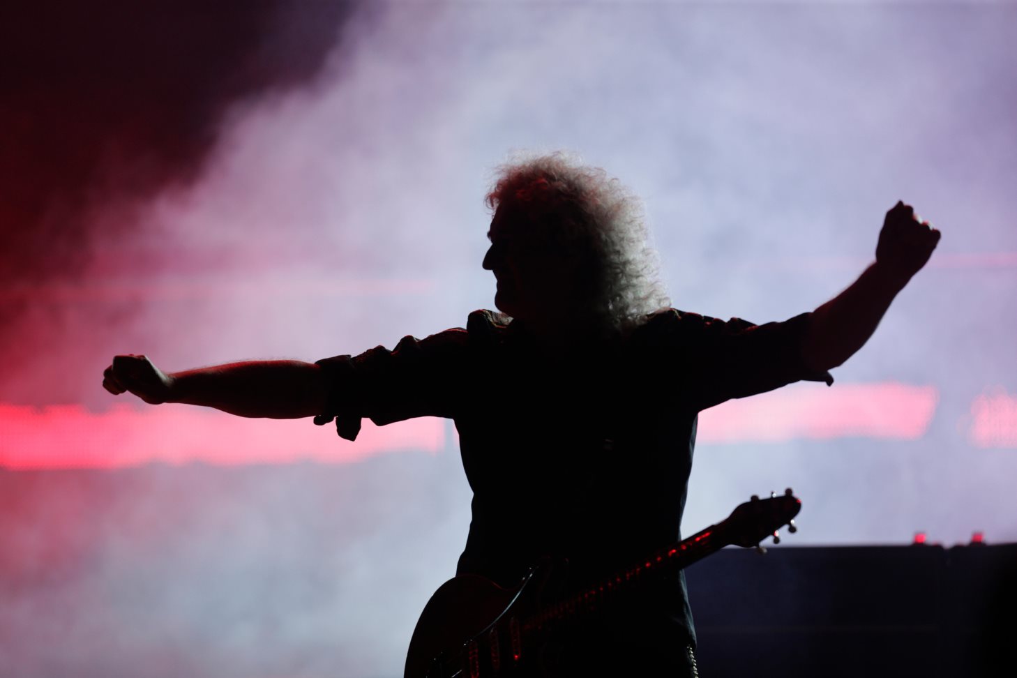 Rio de Janeiro, September, 20th,2015- Rock band Queen performs during the Rock in Rio concert. Brian May . Photo Antonio Scorza