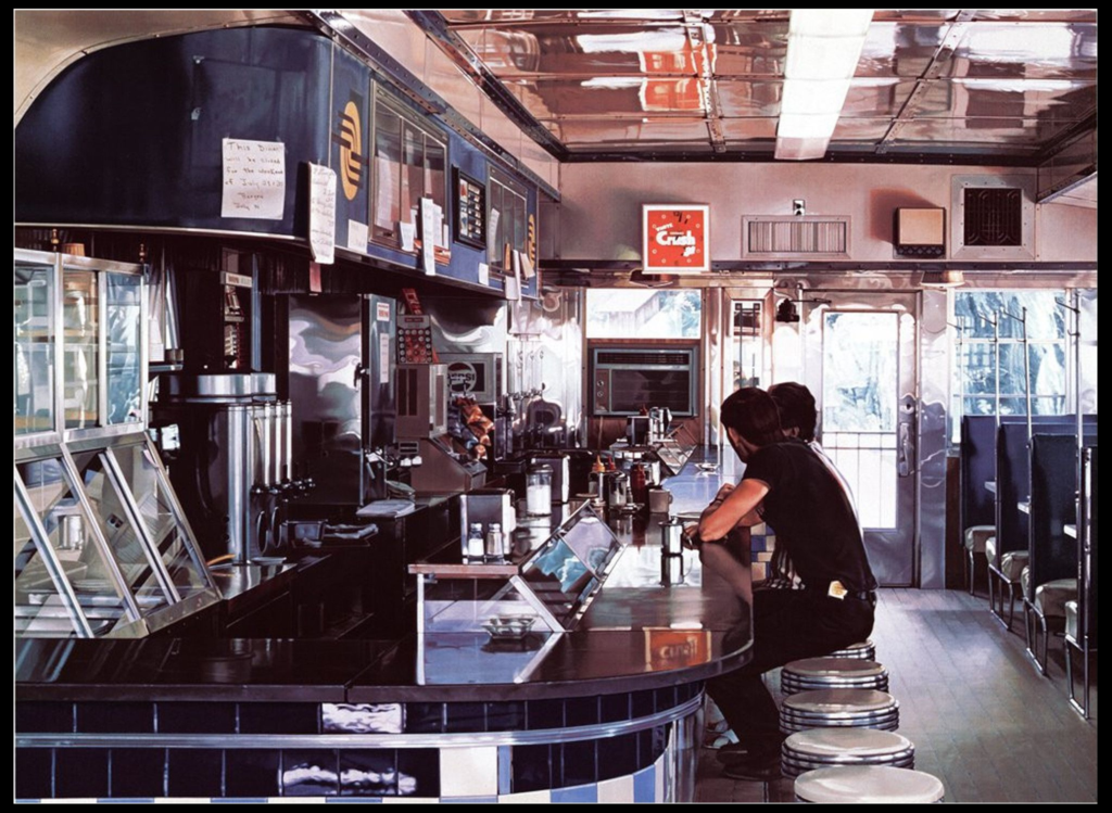 The exhibition includes a selection of some early photo-realist works, such as the 1981 painting “Blue Diner” by American artist Ralph Goings, Rio de Janeiro, Brazil, Brazil News,