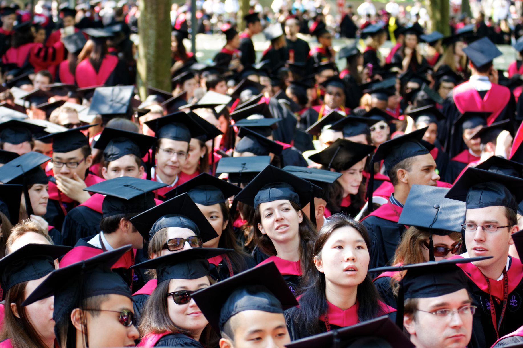 Students of Harvard University gather for their graduation ceremonies on Commencement Day on May 26, 2011 in Cambridge, MA.