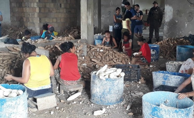 Unpaid slave workers when found by inspection.