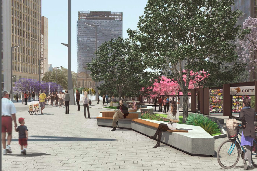 The area will include cafés, kiosks, floriculture, a playroom, and restrooms. The Portuguese pavement will be replaced by an accessible uniform surface.