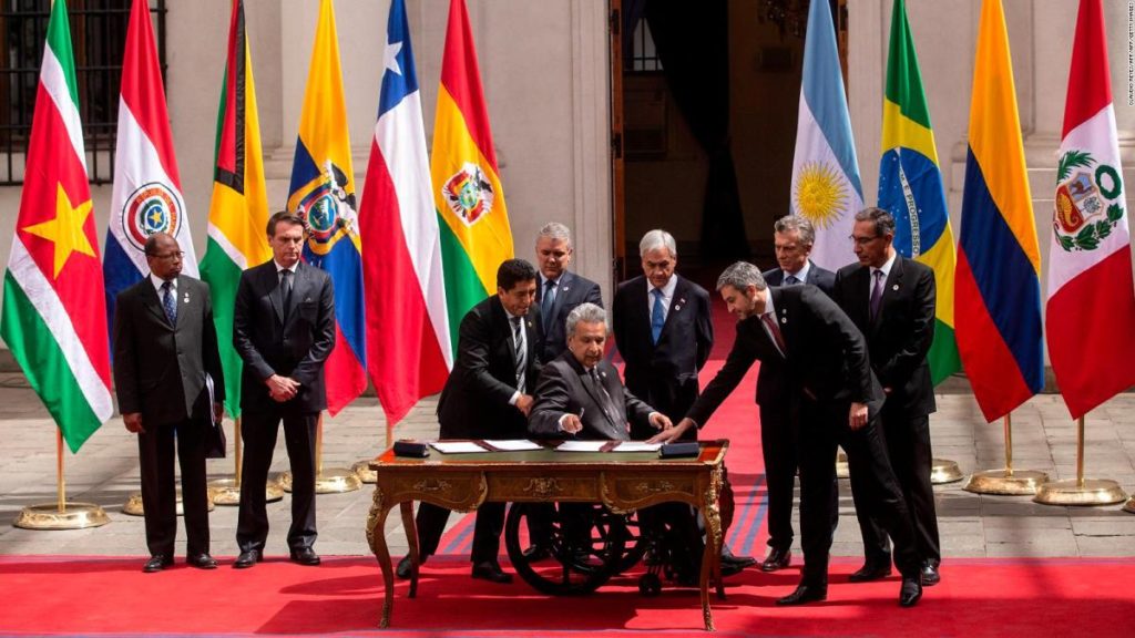 The first PROSUR Summit, called the "Meeting of Presidents of South America", took place on March 22nd 2019 in Santiago, Chile.