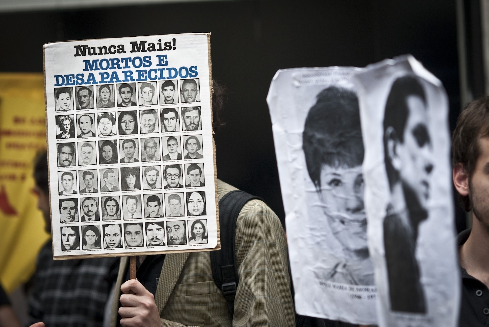Brazil,Poster with some of the people who went missing and are presumed dead during Brazil's bloody dictatorship