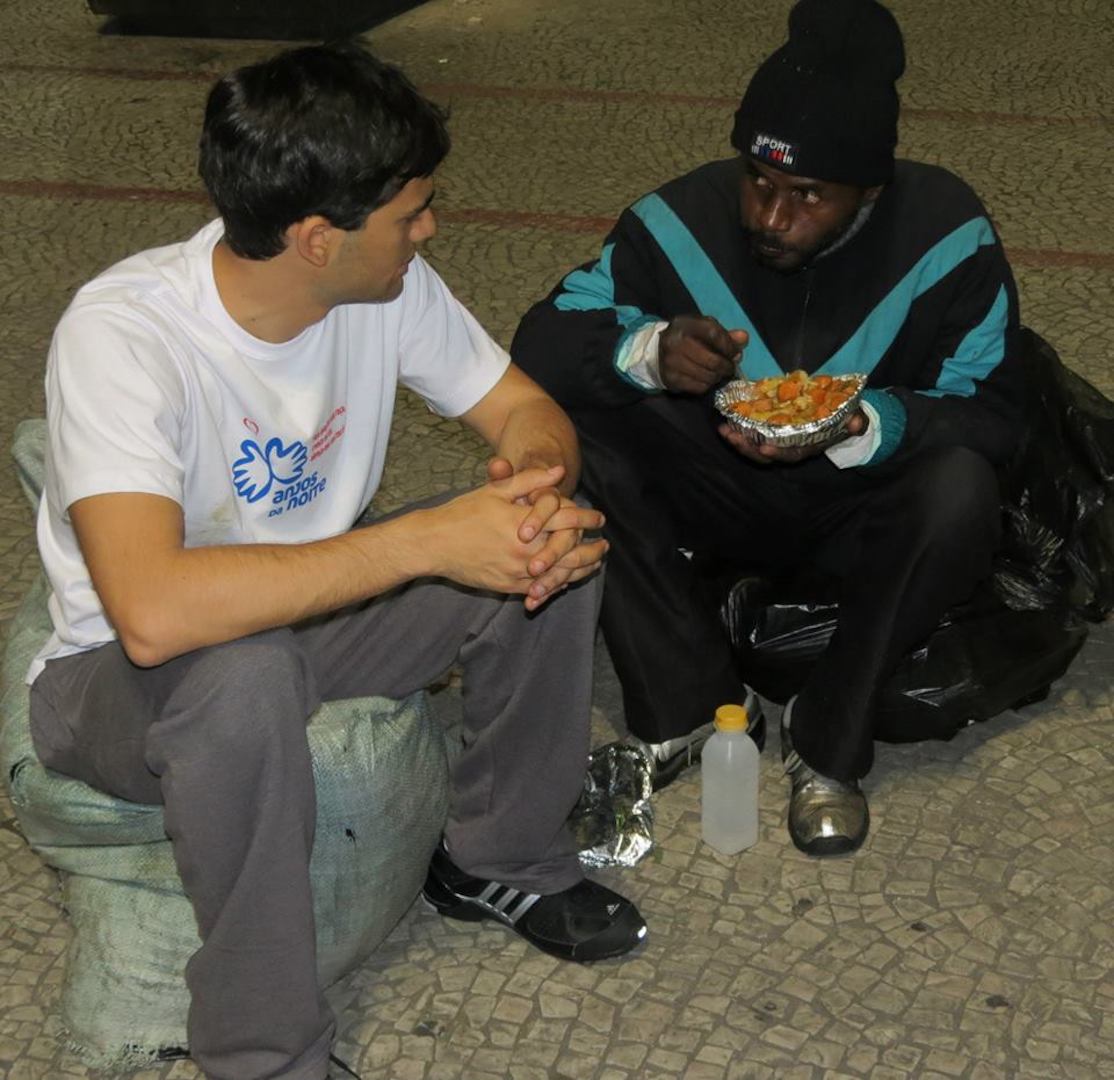 NGO group Anjos da Noite feed the homeless of Sao Paulo's streets