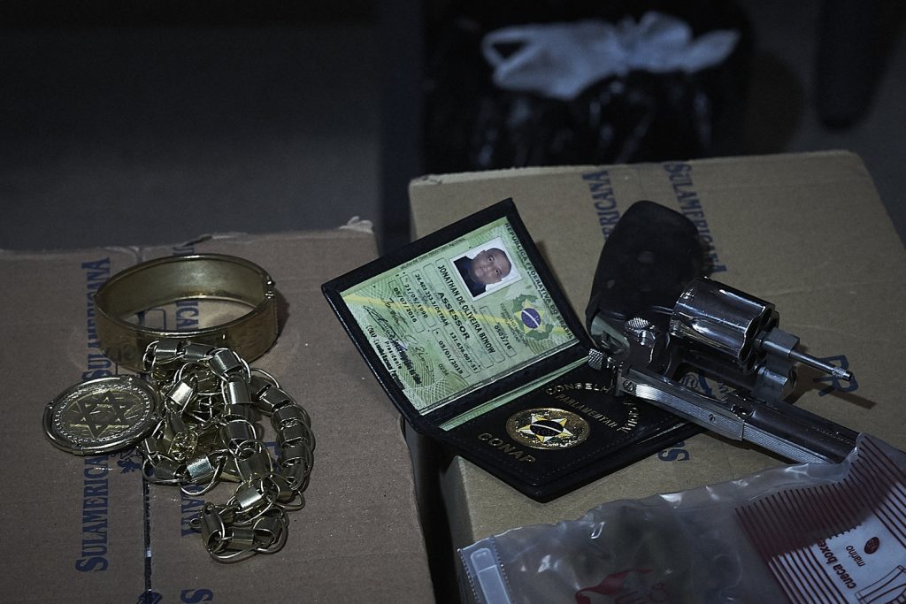 Jewelry and other items confiscated from a militia member in Rio de Janeiro (Photo: C.H. Gardiner)