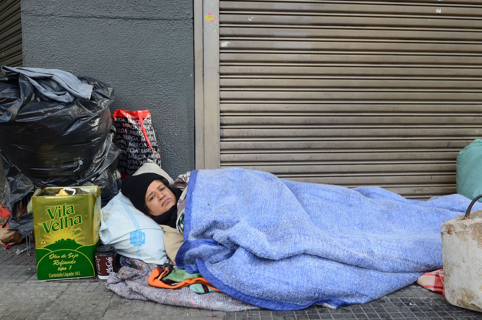 Brazil,With temperatures dipping to the single digits, the homeless in Sao Paulo get some help from NGOs