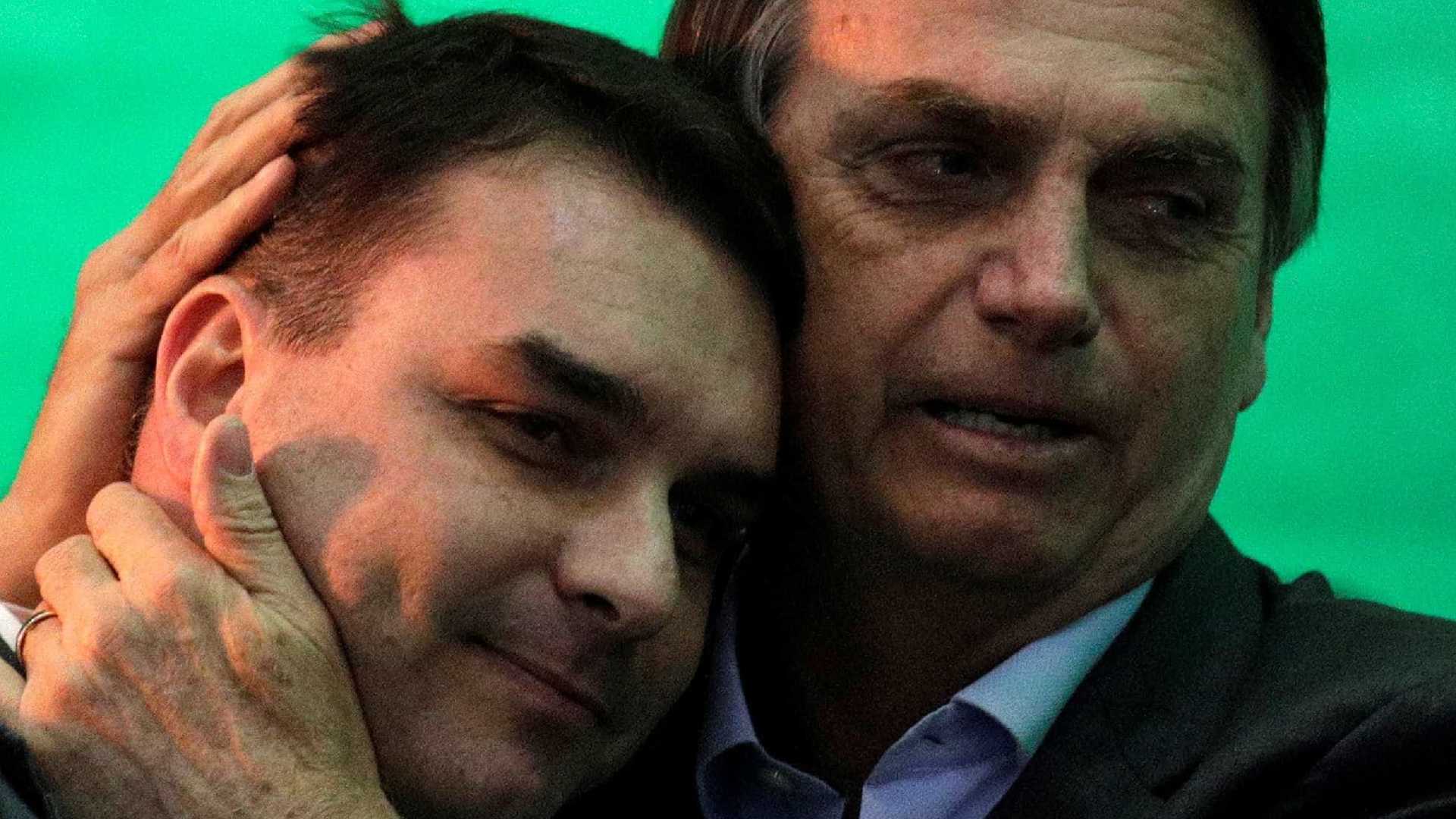 Senator Flávio Bolsonaro with his father President Jair Bolsonaro.