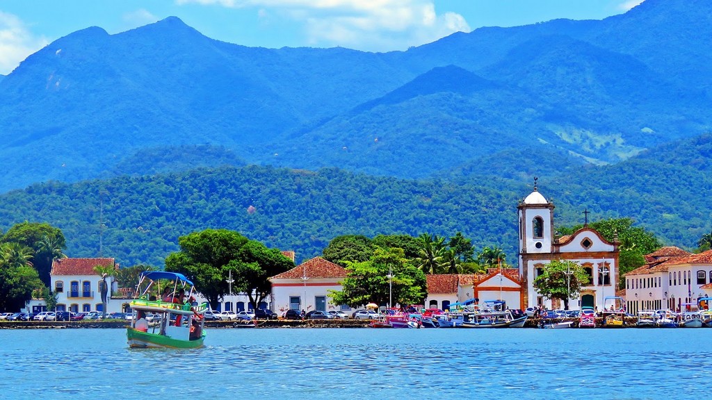 The Brazilian colonial city of Paraty, on the south coast of Rio de Janeiro State.