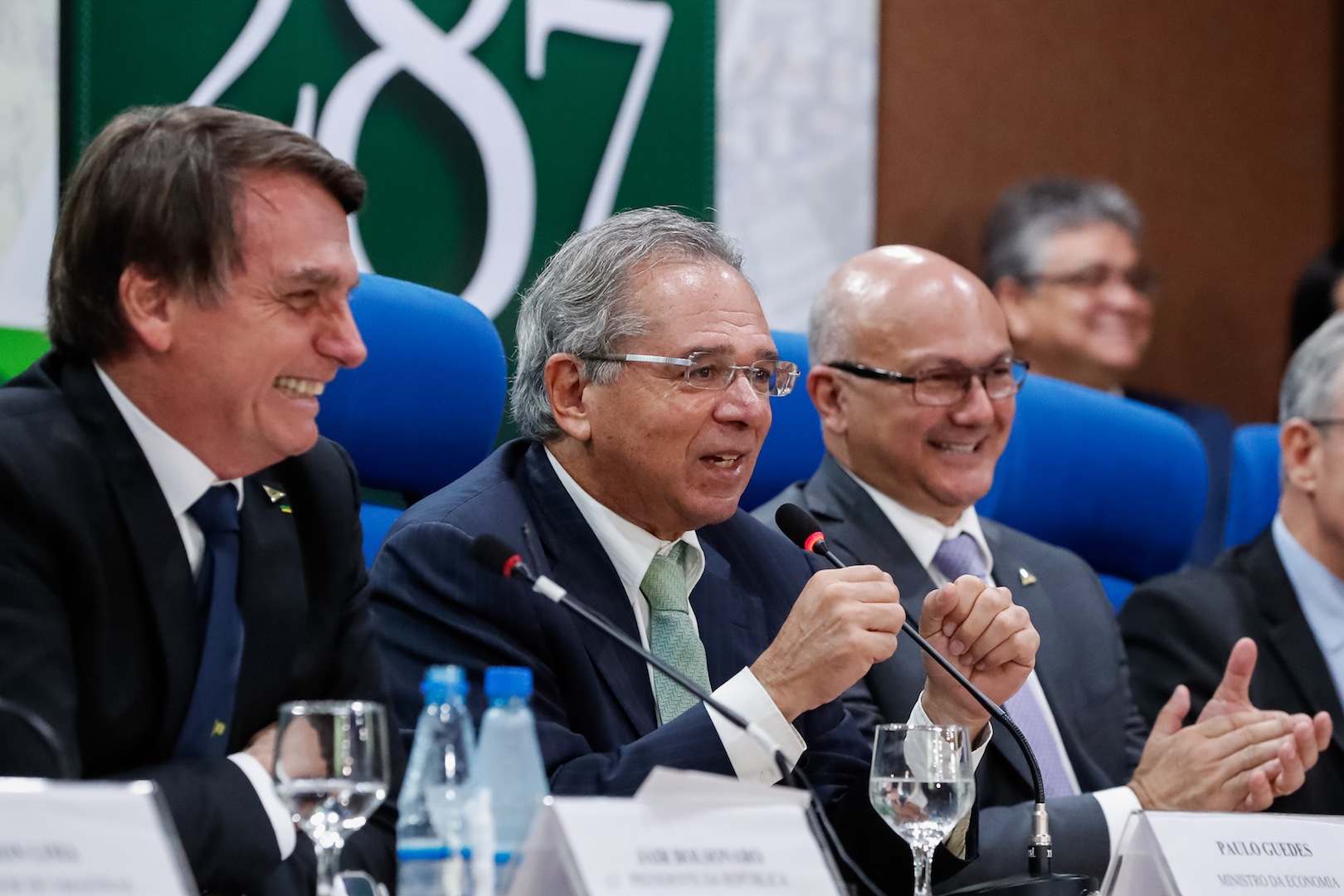 Brazil,President Jair Bolsonaro and Economy Minister, Paulo Guedes, speak in Manaus about Amazon Region