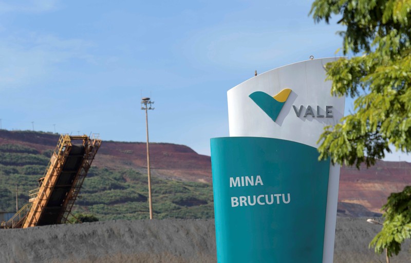 A view of the entrance of Brucutu mine owned by Brazilian mining company Vale SA, in Sao Goncalo do Rio Abaixo
