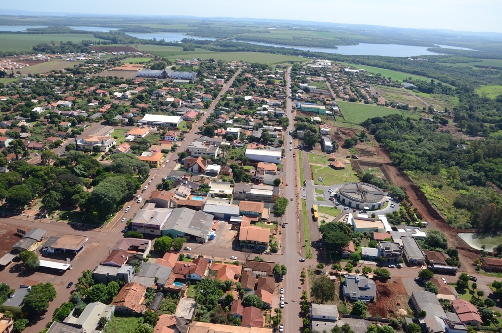 Aerial view of Entre Rios do Oeste in Paraná State.