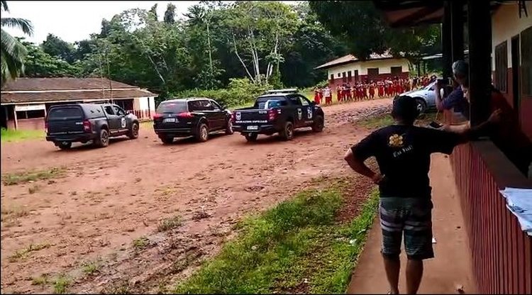 Brazilian Federal Police and BOPE deployed to the indigenous reservation (Photo: Social Media)
