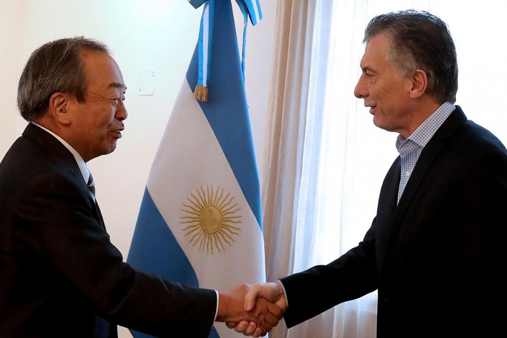 President Mauricio Macri welcomed the head of Toyota Motor Corporation, Takeshi Uchiyamada, in Olivos.