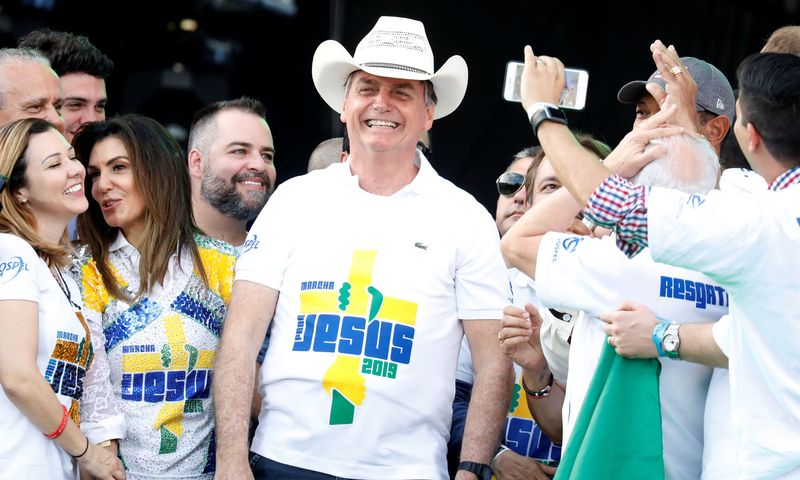 President Jair Bolsonaro is courting the Evangelicals during a march in São Paulo.