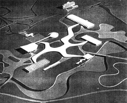 Mockup of the definitive project for the Park, approved in 1953. Author: Oscar Niemeyer and group [Acervo Divisão de Iconografia e Museus - DPH/SMC/PMSP].