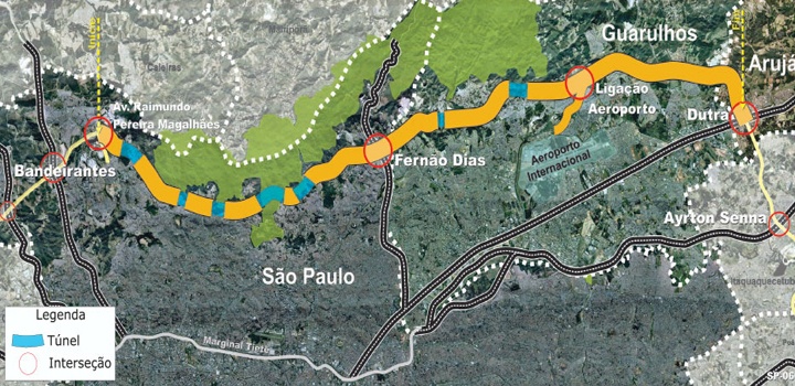 The São Paulo Beltway is considered a major strategic investment for the efficiency of road transportation in the economically most important region of the country.