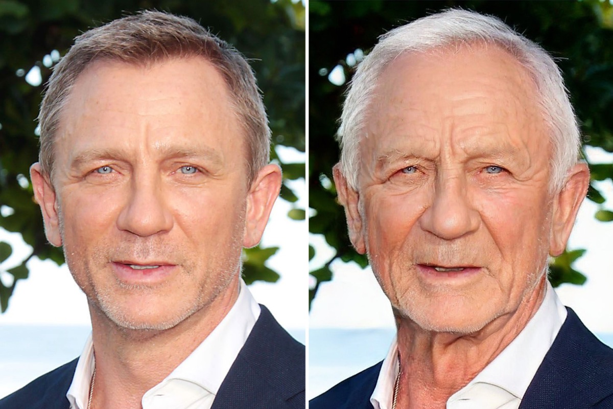 An example of what the FaceApp does - it shows how a person might look like when older. In the picture: actor Daniel Craig.